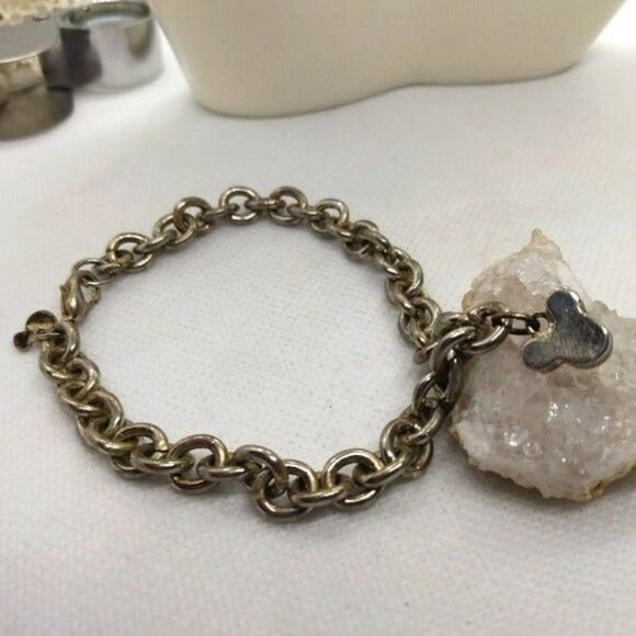 silver tone  mickey mouse Disney charm bracelet - Picture 1 of 2